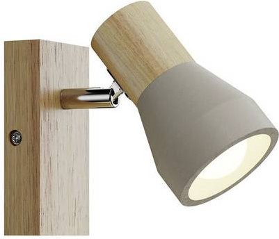 Brumberg Aufbauleuchte im Industrial Design mit Holz- und Betonelementen in Grau und Multicolour, verstellbar und mit E14 Fassung - Bild 1