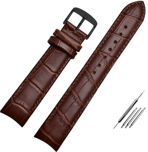 Freesh Uhrenarmband Leder, gebogenes Ende, Herren - Bild 1