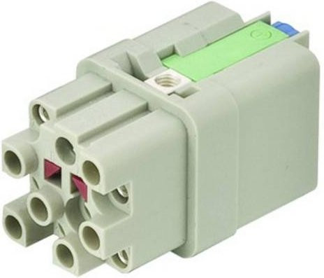 HARTING Han Q12/0 Buchseneinsatz F Crimp- und Quick-Lock-Anschluss PE, 12-polig + PE, 400V, 10A, grau - Bild 1