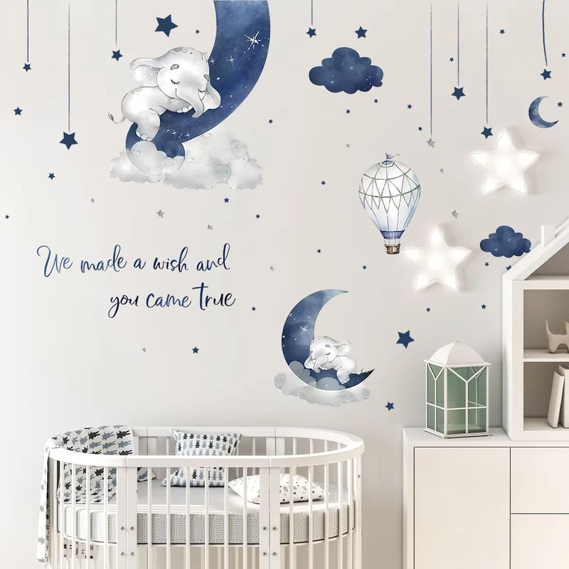 BRUP Cartoon Elefant Wandaufkleber für Kinderzimmer und Babyzimmer - Bild 2