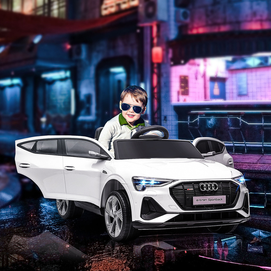 HOMCOM Audi E-tron Elektroauto, Elektrofahrzeug, mit Fernbedienung, ab 3 Jahre, Weiß - Bild 2