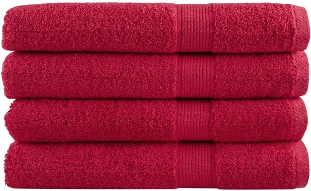 vidaXL Premium-Saunatücher 4er-Set aus 100% Baumwolle in Rot, B x L: 80 x 200 cm, 600 g/m2 - Bild 1