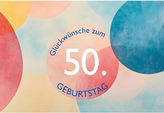 Butzon und Bercker Geburtstagskarten mit Glückwünschen zum 50. Geburtstag, 6er Set, Mehrfarbig - Bild 1