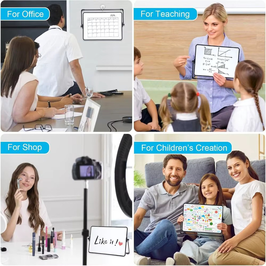 Magnetische Whiteboard-Tafel mit Ständer, doppelseitige Desktop-Whiteboard-Tafel in Weiß für deine Memo-To-Do-Liste - Bild 2