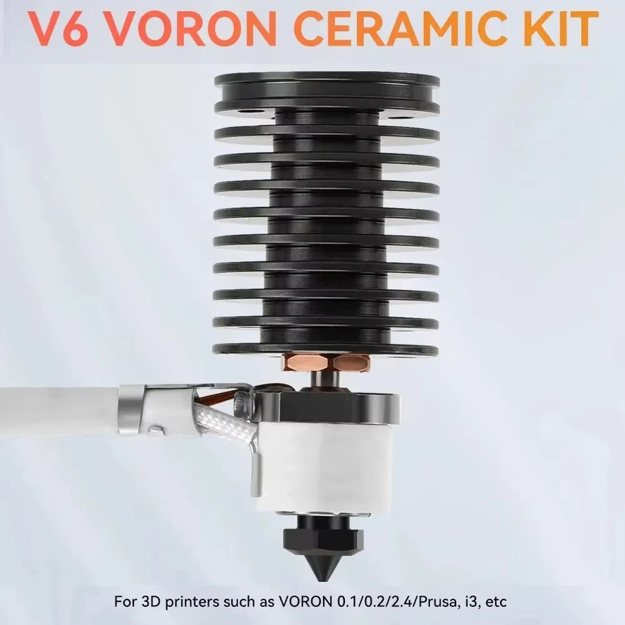 Sirol V6 Hotend Bimetall Throat mit Keramikheizung für 3D Drucker 24V 50W 60W in Gold - Bild 3