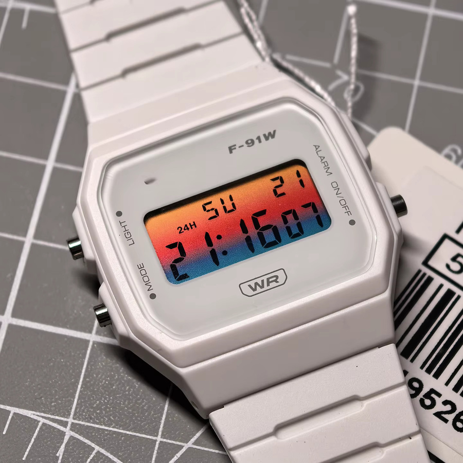 MEIKEJIA Bildschirm Modifikation Aufkleber, Regenbogen Gradienten, Casio F-91W/A158W/A159W Serie Zubehör - Bild 3