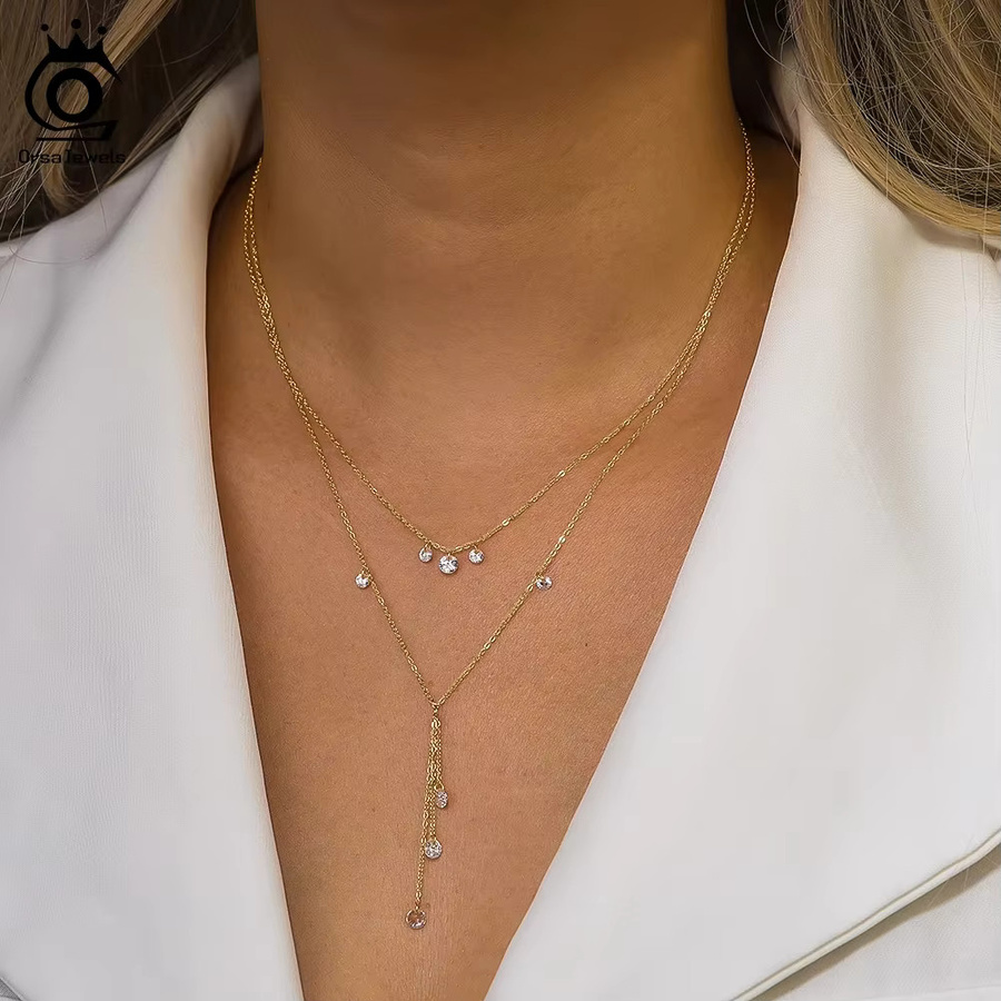 ORSA JEWELS Halskette 925 Silber, Zirkonia, Damen, Vintage - Bild 2