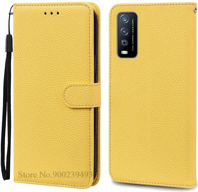 Brieftaschen-Klapphülle für Vivo Y11S Y12S Y20 Y20i Y20A Y20S Y20T in Gelb - Bild 1