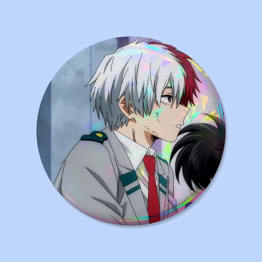 Bilibili Brosche, Shoto Todoroki, Rund, Unisex - Bild 5