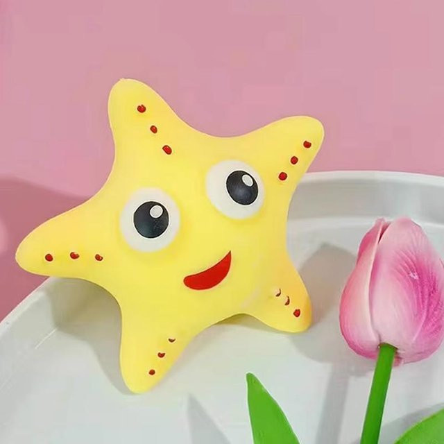 Fashnics Seestern Squishy Spielzeuge, 4 Farben, gelb - Bild 1