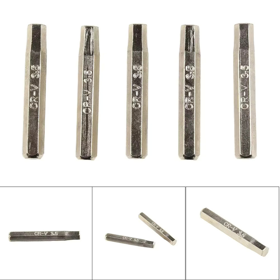 5er-Set Sechskant-Schraubendreher-Bits in Silber, H4 x 28 mm - Bild 1