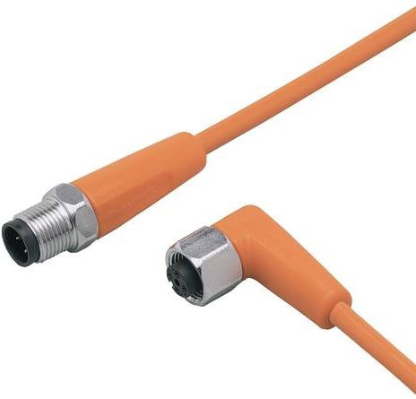 ifm electronic Verbindungsleitung EVT099 orange, 20 m, Polzahl 4 oder 5, Stecker gerade und Buchse gewinkelt - Bild 1