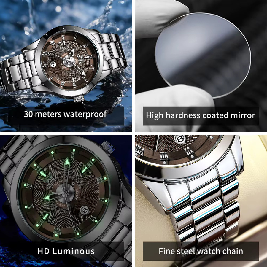 OPK Armbanduhr Quarz, Edelstahl, Schwarz, Herren - Bild 5