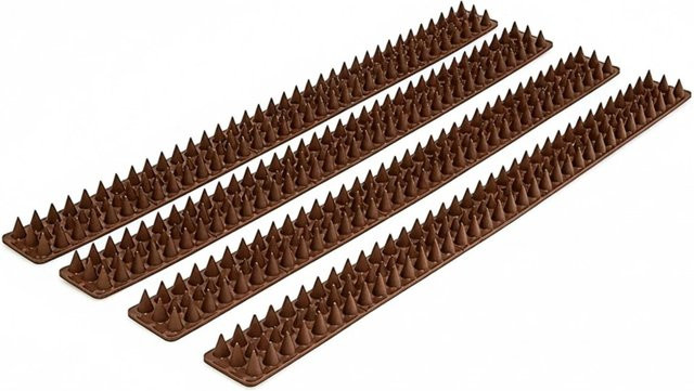 Relaxdays Vogelabwehr Spikes aus Kunststoff in Braun, witterungsbeständig, Länge: 196 cm - Bild 1
