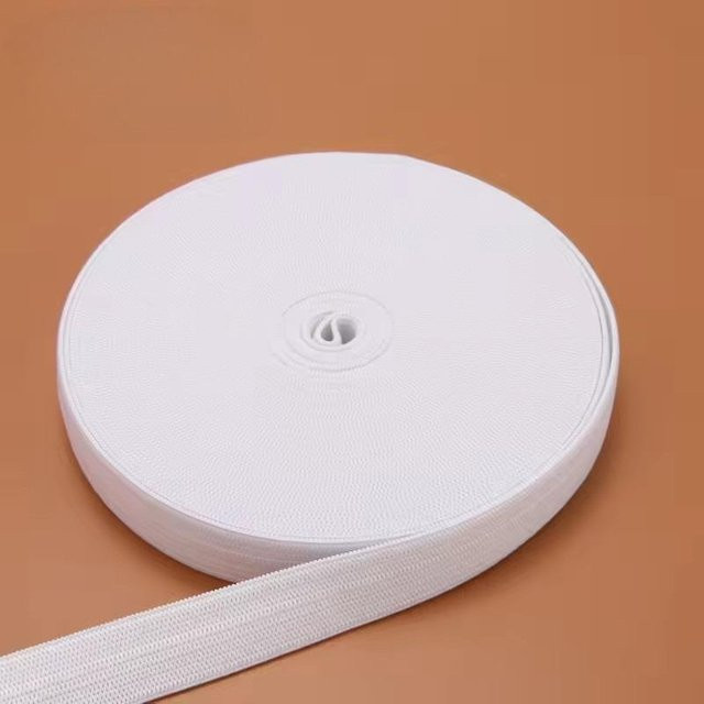 JUN JUN Nähelastikband aus Nylon mit hoher Elastizität, 10 m Länge, Breite: 5 cm, Weiß - Bild 1