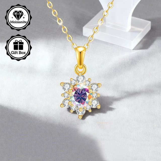 LAMVOICE Halskette, 0,5 Karat Moissanit, Gold, Damen - Bild 1