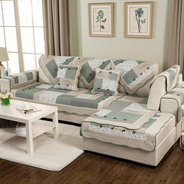 Super Six Koreanisches Patchwork Sofakissen mit Schleife und Wellenkante, B/H: 40 x 60 cm - Bild 1