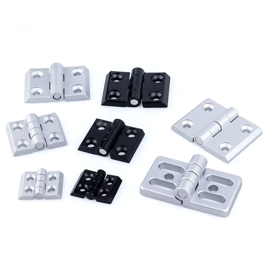 8er Set Zinklegierung Scharniere für 2020 3030 4040 Aluminium Profil Extrusion und 3D Drucker Zubehör in Silber und Schwarz - Bild 2