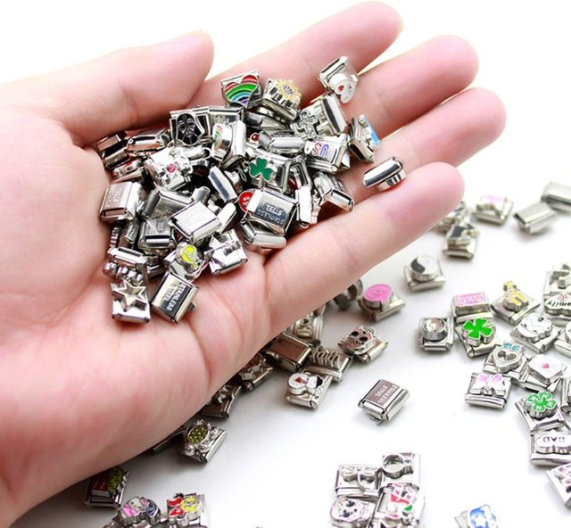 Angelady Charm-Links, 10 quadratische Vintage-Perlen, DIY-Herstellungszubehör - Bild 1