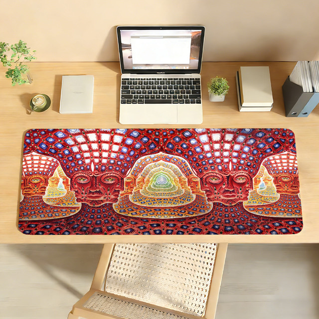 Art Alex Grey Mauspad als rutschfeste Schreibtischunterlage in Grau und Multicolour für PC und Laptop - Bild 1