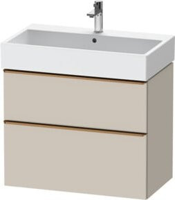 Duravit Waschtischunterschrank D-Neo Wandhängend in Beige/Weiß mit Tür und Schublade, B/T/H: 78,4 x 44,2 x 62,5 cm - Bild 1