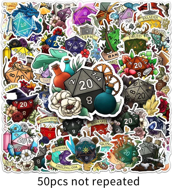 GOGOTU Magic Game Würfel Cartoon Aufkleber, 50-teiliges Set - Bild 1