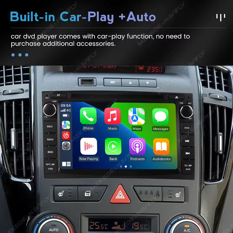 NAVIFANS Android Autoradio mit 7 Zoll Display für KIA CEED 2007 2008 2009, 2 Din Multimedia System mit GPS, WiFi, Bluetooth, CarPlay und Android Auto in Schwarz - Bild 3