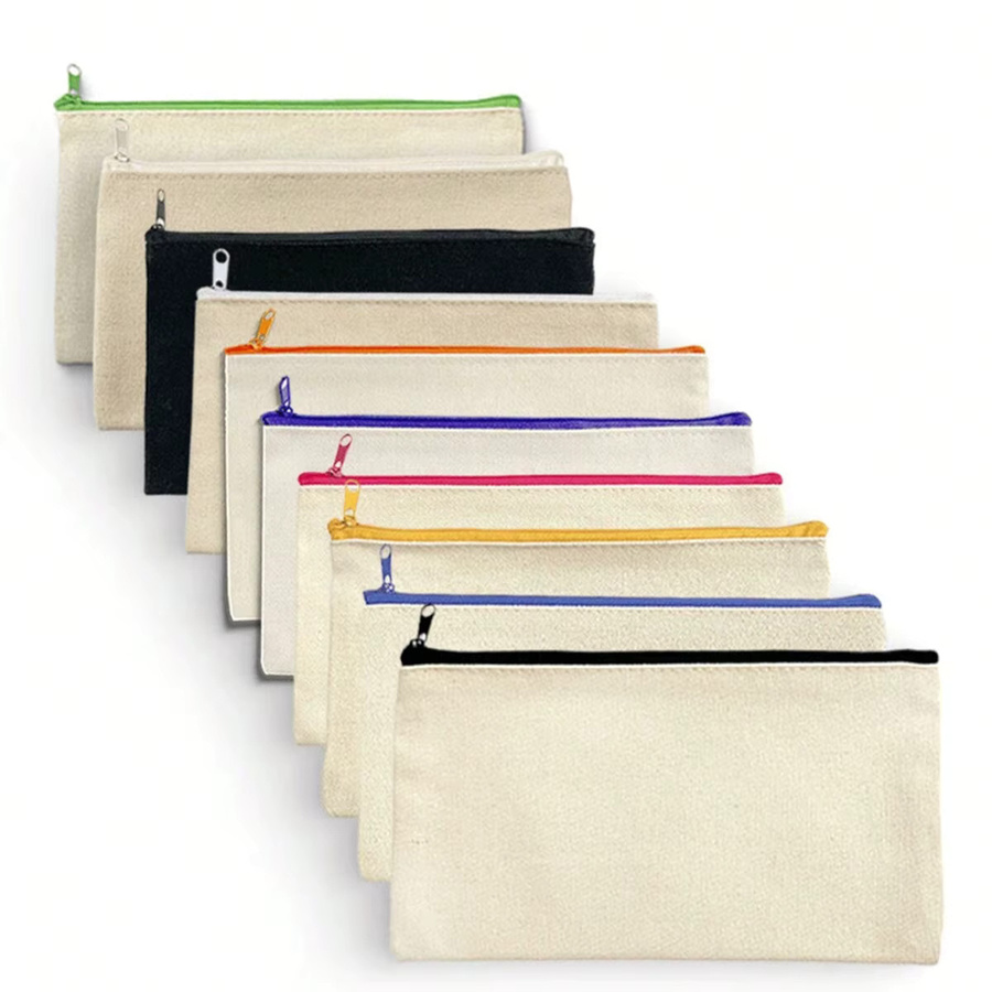 Multifunktionale Aufbewahrungstasche aus Segeltuch als Kosmetiktasche oder Federmäppchen mit Reißverschluss in Multicolour - Bild 2