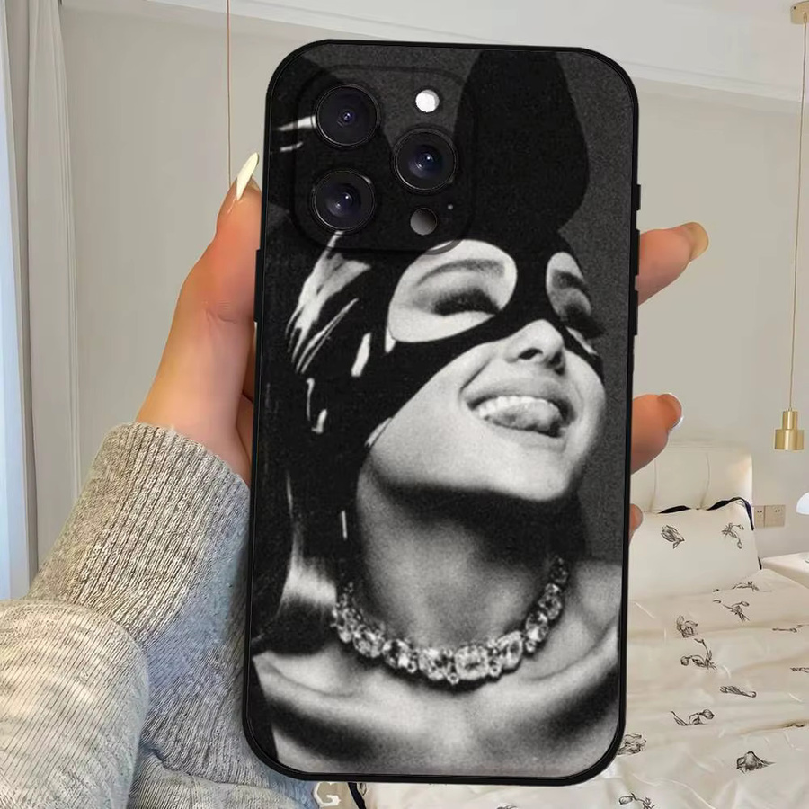 Singer A-Ariana G-Grandes Silikon Handyhülle für iPhone 11 12 13 14 15 16 Pro Max Mini X Xs XR in Schwarz - Bild 2