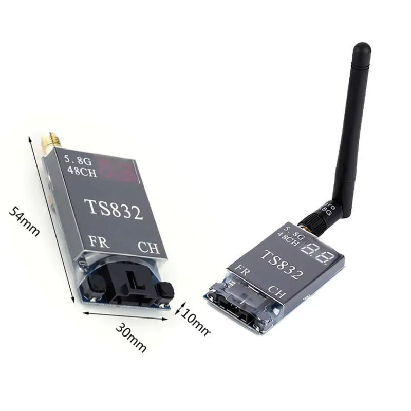 QX-MFLU Wireless AV Sender und Empfänger TS832 48CH 5,8G 600mW für FPV Multicopter und RC Flugzeuge in Schwarz - Bild 2