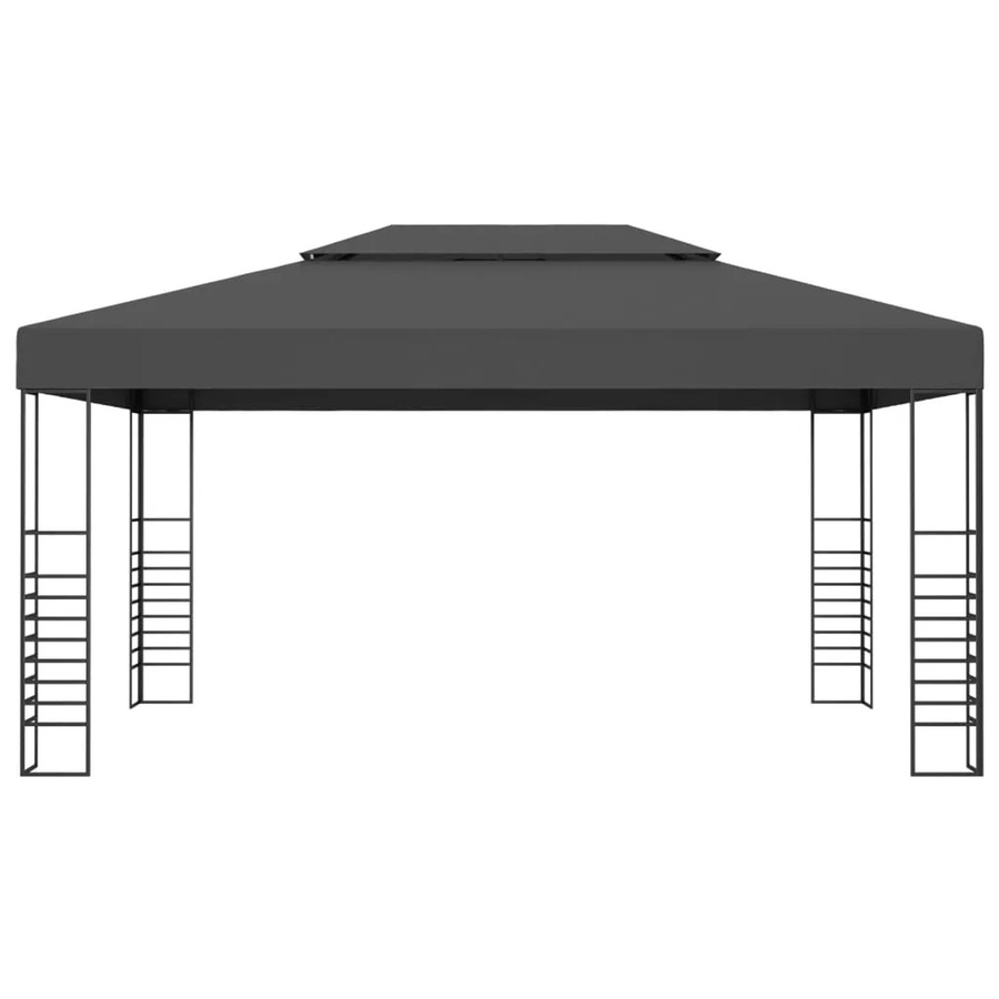 vidaXL Pavillon Modell 1 in Anthrazit mit Stahlgestell und Polyester-Stoff B/T: 400 x 300 cm, Höhe: 270 cm - Bild 2