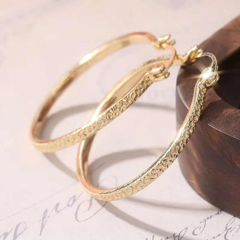 Creolen vergoldet, Gold, Damen, Vintage - Bild 2