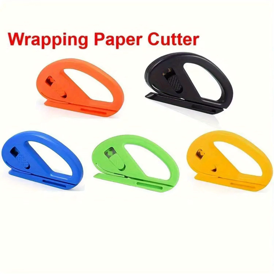 Geschenkpapierschneider mit sicherem Rasierklingen-Design für Geschenkverpackungen, Kunsthandwerk und Büro, Blau - Bild 2