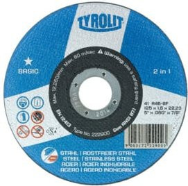 TYROLIT Basic 2 in 1 Universal Trennscheibe, Durchmesser: 115 mm, Blau - Bild 1