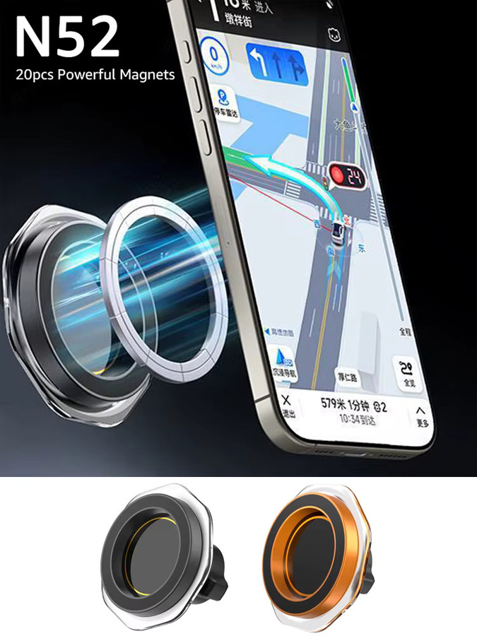 Untoom Magnetische Auto-Handyhalterung mit MagSafe Kompatibilität und 17mm Kugelkopf-Basis in Gelb - Bild 6