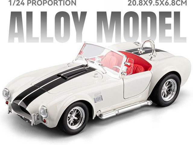 Linyi toy car Shelby Cobra 427 S/C Leichtmetall Roadster Sportwagen Modell, 1:22, mit Licht und Sound, ab 18 Jahre - Bild 1