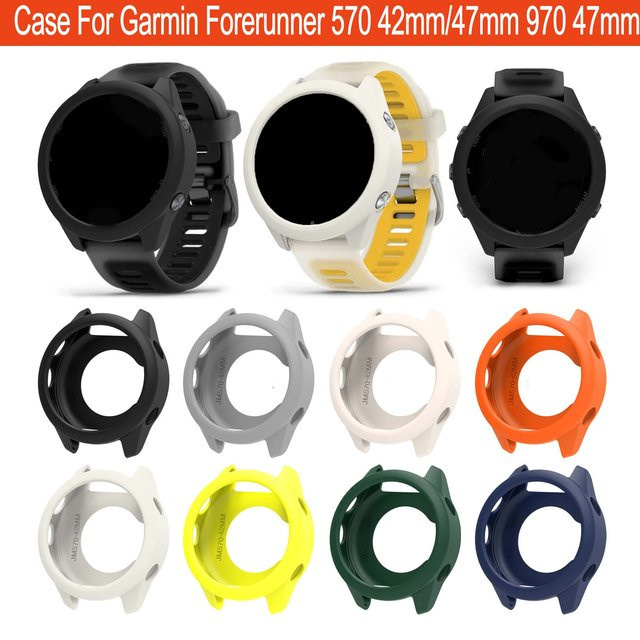 Schutzhülle für Garmin Forerunner 570 970 Smartwatch Soft Cover in Gelb - Bild 1