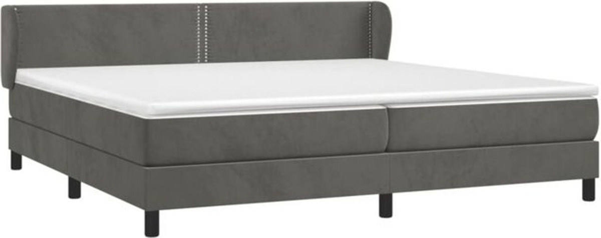 Vidaxl Boxspringbett mit Matratze aus Samt in Dunkelgrau B/T/H: 200 x 200 x 88 cm - Bild 1