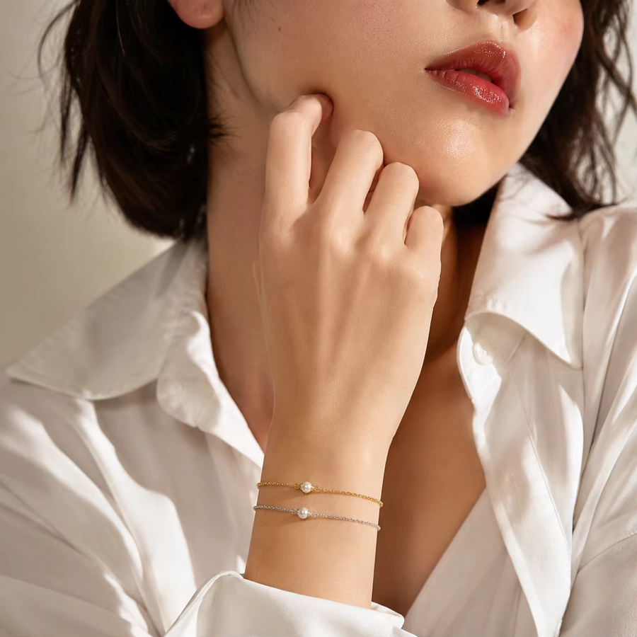 St.delan Armband, 14K vergoldet Edelstahl, Perle, Damen - Bild 2