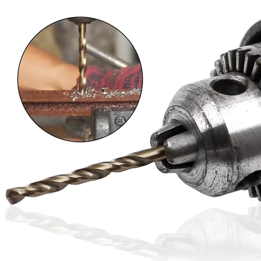 Vibratite 10er Set HSS M35 Kobalt Bohrer mit Rundschaft für Edelstahl und Eisen, Durchmesser: 1 mm, 1,5 mm, 2 mm, 2,5 mm, 3 mm - Bild 3
