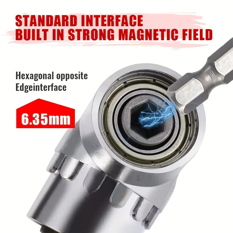 ZUOMU Flexibles 105 Grad Winkeladapter Set für Bohrer und Schraubendreher mit Bohrerbefestigung und Buchsen-Adapter - Bild 4