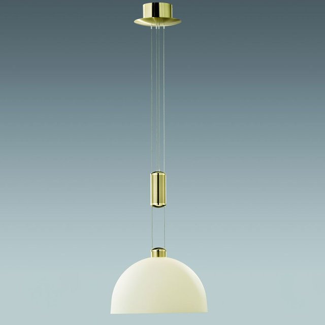 B+M Leuchten Moon II LED-Pendelleuchte in Messing matt mit warmweißem Licht (2700K) und höhenverstellbarer Aufhängung - Bild 1
