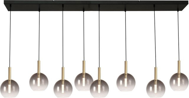 Masterlight Lido LED-Pendelleuchte 8-flammig in Gold und Rauchglas, dimmbar und höhenverstellbar - Bild 1