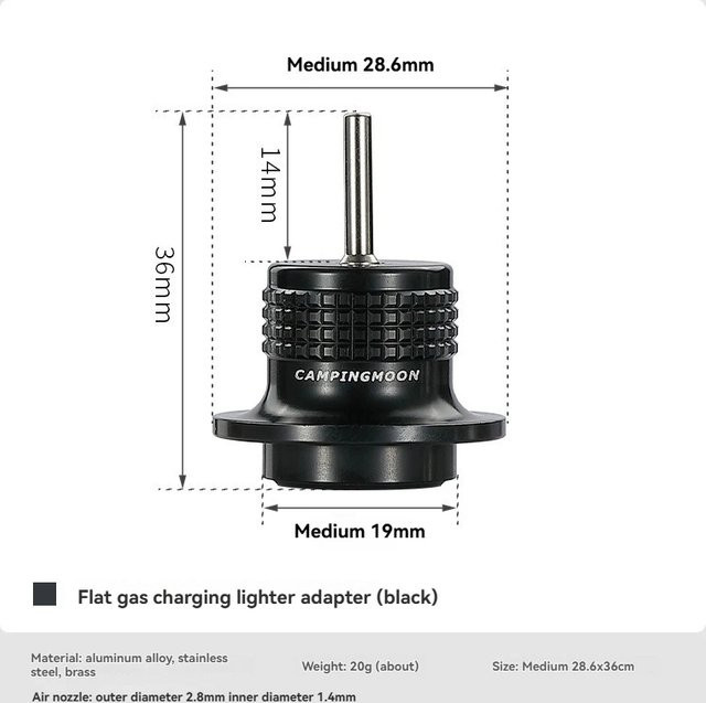 CAMPINGMOON Z38/BKZ38 Gasfeuerzeug-Adapter zum Nachfüllen von Gaskartuschen und Campingkochern - Bild 1