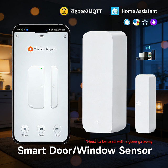 Tuya Smart Zigbee 3.0 Tür- und Fenstersensor in Weiß, kompatibel mit Home Assistant, Alexa und Zigbee2MQTT (Zigbee-Hub erforderlich) - Bild 1