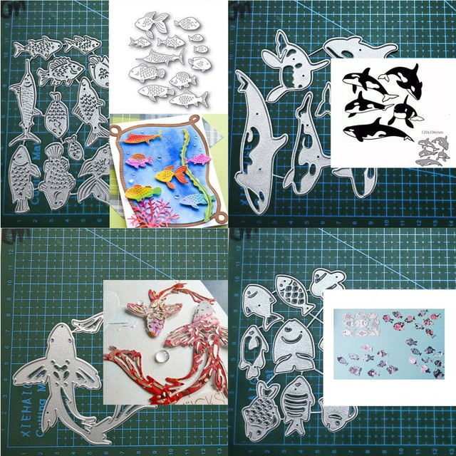 Metall Stanzform Fisch für Scrapbooking und Papierhandwerk als Schneidwerkzeug und Prägeschablone - Bild 1