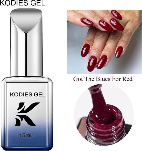 KODIES Nude Gel Nagellack, Burgund Weinrot, 15 ml - Bild 1