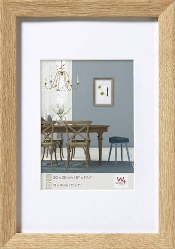 Walther Design Bilderrahmen Fiorito aus Holz in Eiche Hell mit Passepartout, B/H: 20 x 30 cm - Bild 1