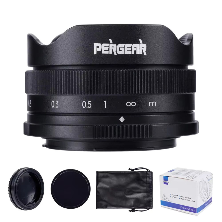 PERGEAR 10mm F5.6II APS-C Fisheye-Objektiv mit manueller Fokussierung für Fuji XF, M43, Sony E, Canon EOS M und Nikon Z Mount Spiegellose Kameras, Schwarz - Bild 5