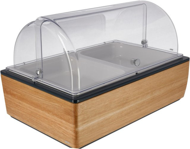 VEGA Buffetvitrine Montana hoch in Weiß und Eiche mit Melamin und transparenten Elementen, B/T/H: 57 x 36,5 x 27,4 cm - Bild 1